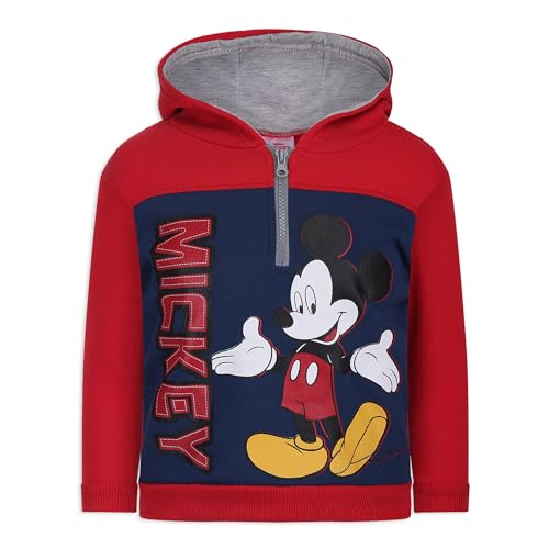 Disney Boys Mickey Mouse Half Zip Pullover Fashion Hoodie BlackRedBlue 0 belly baby and beyond