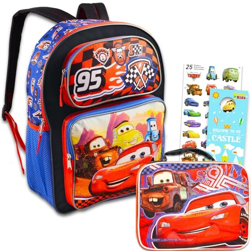 Disney Cars Backpack with Lunchbox for Boys Bundle with Cars Backpack Lunch Bag Stickers More Disney Cars Backpack and Lunch Box 0 belly baby and beyond