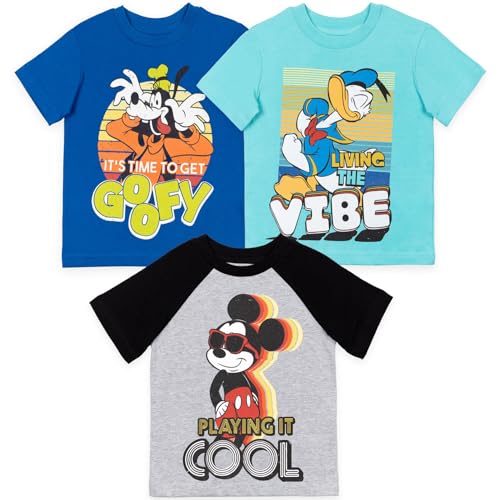 Disney Mickey Mouse Goofy Donald Duck 3 Pack Short Sleeve Graphic T Shirt 0 belly baby and beyond