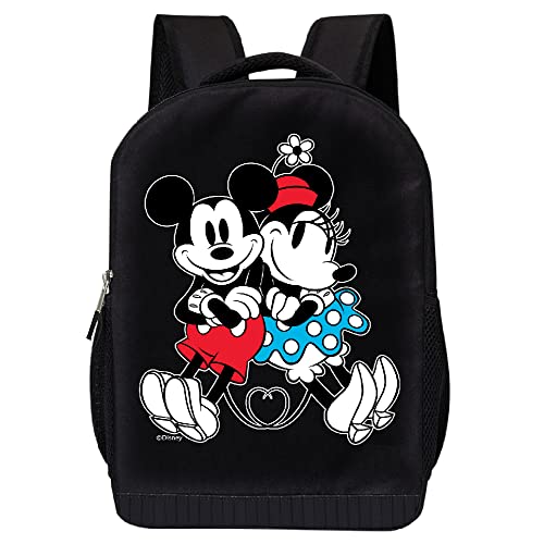 Disney Minnie Mouse Black Backpack for Women and Kids 17 Inch Air Mesh Padded Womens Knapsack for School and Travel Mickey Minnie 0 belly baby and beyond