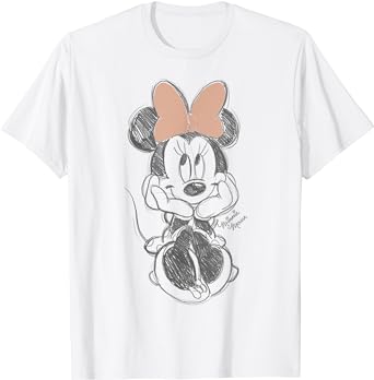 Disney Minnie Mouse Classic Sketch Cute Vintage Portrait T Shirt 0 belly baby and beyond