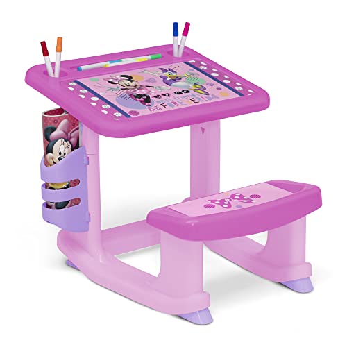 Disney Minnie Mouse Draw and Play Desk by Delta Children Includes 10 Markers and Coloring Book Pink 0 belly baby and beyond