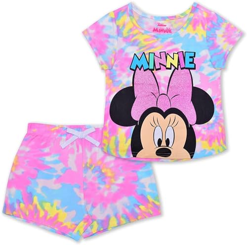 Disney Minnie Mouse Girls T Shirt and Shorts Set for Infant Toddler and Little Kids Multicolor 0 belly baby and beyond