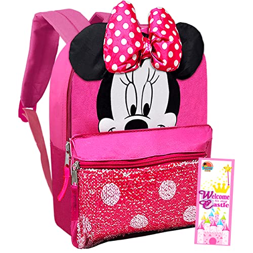 Disney Minnie Mouse Mini Preschool Backpack for Toddler Girls 12 Minnie Mouse School Supplies Bundle 0 belly baby and beyond