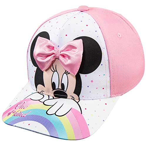 Disney Minnie Mouse Toddler Girls Pink Baseball Cap Ages 2 4 Years Adjustable Velcro Closure PinkWhite 0 belly baby and beyond