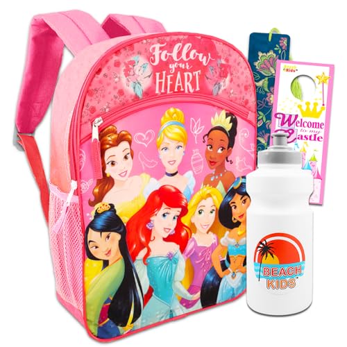 Disney Princess Backpack Set Bundle of 16 Princess Backpack Water Bottle More Disney Princess Fashion School Supplies for Girls 4 6 0 belly baby and beyond