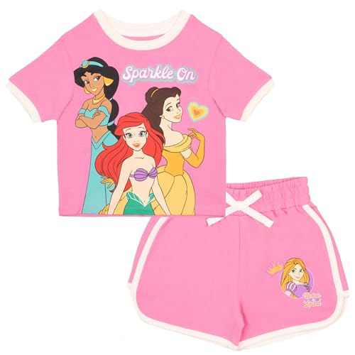 Disney Princess Minnie Mouse Lilo and Stitch Girls Short Sets Shirt and Shorts Set Girl Outfits for Toddler and Kids Clothes 0 belly baby and beyond