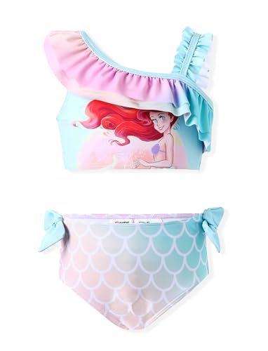 Disney Princess Toddler Girls One Shoulder Bow Tie Tankini Beach Swimwear Set 0 belly baby and beyond