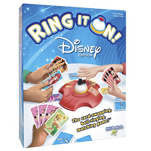 Disney Ring It On The Card swapping Bell Ringing Matching Game Ages 6 2 4 Players 0 belly baby and beyond