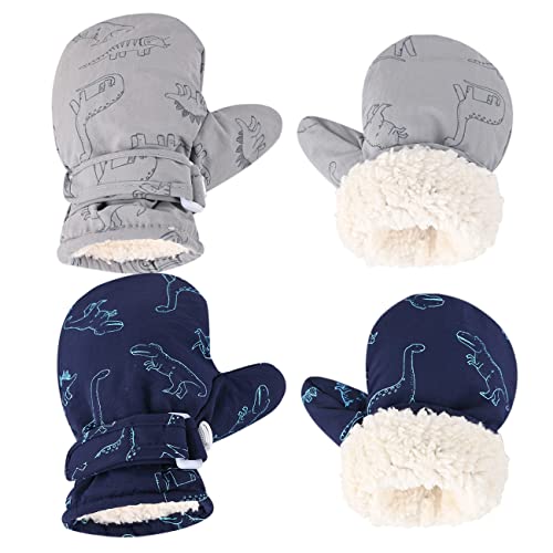 Fleece Lined Mittens for Baby Boys GirlsBaby Toddler Little Kids Winter Gloves Mittens 2 Pair Pack 0 belly baby and beyond