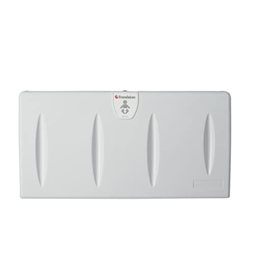 Foundations 100 EH Horizontal Surface Mount Baby Changing Station for Commercial Restrooms High Density Polyethylene Easy to Clean Install Meets All Safety Standards Made in the USA Light Gray 0 belly baby and beyond