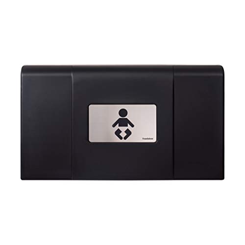 Foundations 200 EH 02 Ultra Horizontal Wall Mounted Baby Changing Station High Density Polyethylene wHeavy Duty Steel Hinge Built in Liner Dispenser and Two Bag Hooks Black 0 belly baby and beyond