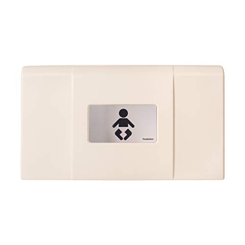 Foundations 200 EH 08 Ultra Horizontal Wall Mounted Baby Changing Station High Density Polyethylene wHeavy Duty Steel Hinge Built in Liner Dispenser and Two Bag Hooks Cream 0 belly baby and beyond