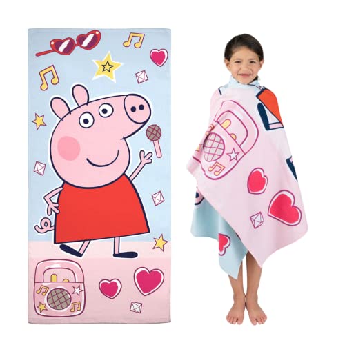 Franco Peppa Pig Kids Super Soft Cotton BathPoolBeach Towel 58 in x 28 in OfficBy 0 belly baby and beyond