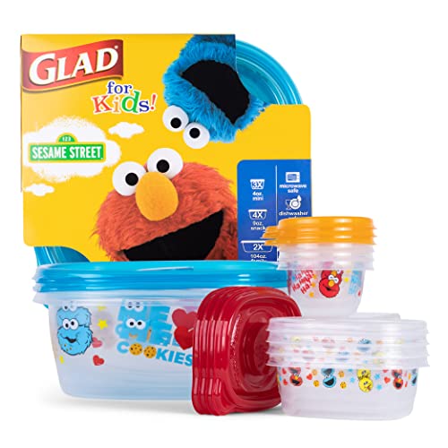 GladWare Multi Pack 9ct Sesame Street Food Storage Containers with Lids Mixed Sizes Kids Food Containers with Sesame Street Designs 18 Pc Set Elmo Big Bird Cookie Monster Food Containers 0 belly baby and beyond