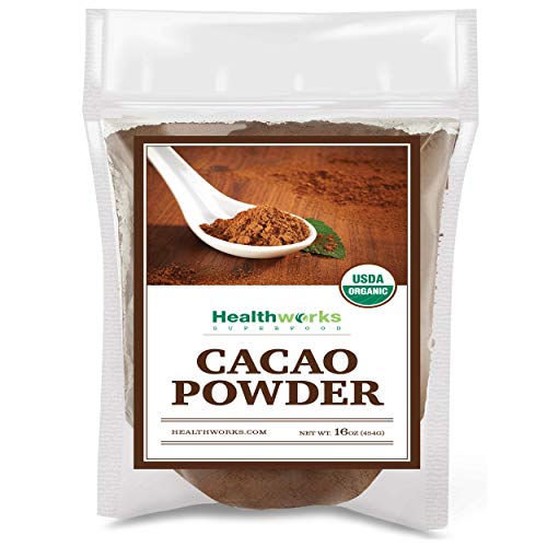 Healthworks Cacao Powder 16 Ounces 1 Pound Cocoa Chocolate Substitute Certified Organic Sugar Free Keto Vegan Non GMO Peruvian BeanNut Origin Antioxidant Superfood 0 belly baby and beyond