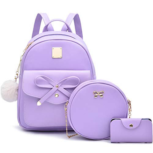 I IHAYNER Girls Bowknot 3 Pieces Fahsion Leather Backpack Backpack Purse for Women Rucksack for Ladies Shoulder Bag 0 belly baby and beyond