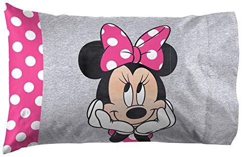 Jay Franco Disney Minnie Mouse Be Happy 1 Single Reversible Pillowcase Double Sided Kids Super Soft Bedding 0 belly baby and beyond