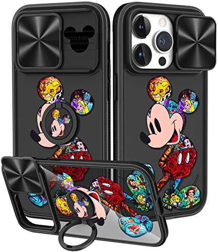 Joyleop 2in1 for iPhone 14 Pro Case Cartoon Cute Micky for Girls Pretty Women Teen Kids Girly Phone Covers Black Pattern Design with Slide Camera CoverRing Holder for Apple 14 Pro 61 0 belly baby and beyond