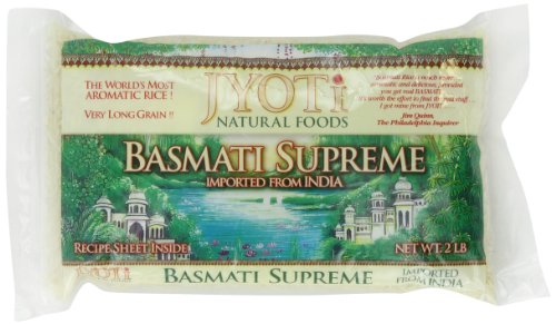 Jyoti Basmati Supreme Rice 6 bags of White Basmati Rice 32 oz each bag Long Grain Non GMO Vegan Vegetarian All Natural 0 belly baby and beyond