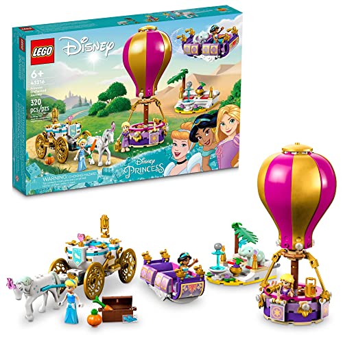 LEGO Disney Princess Enchanted Journey Building Set 3in1 Playset with Cinderella Jasmine Rapunzel Mini Dolls Toy Horse Carriage Hot Air Balloon Gift for Girls Boys and Kids Ages 6 43216 0 belly baby and beyond