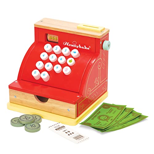 Le Toy Van Wooden Honeybake Toy Cash Register Role Play Toy With Receipt Opening Till Drawer And Play Money Perfect For Supermarket Food Shop or Cafe Pretend Play 0 belly baby and beyond