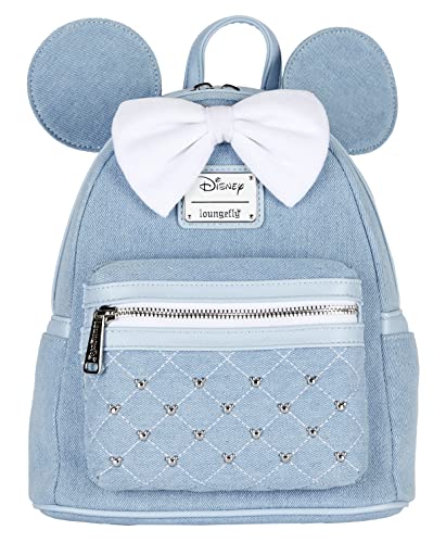 Loungefly Disney Minnie Mouse Denim Womens Double Strap Shoulder Bag Purse 0 belly baby and beyond