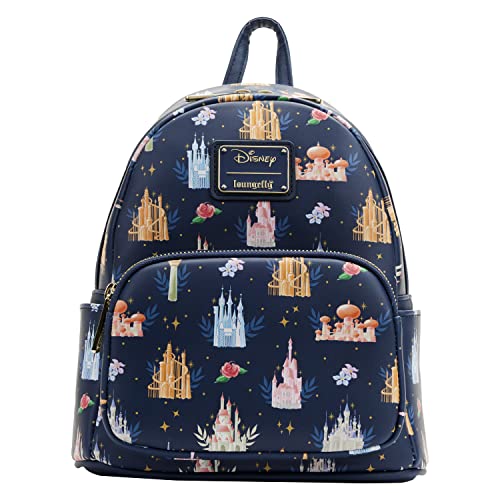 Loungefly Disney Princesses Castles All Over Print Womens Double Strap Shoulder Bag Purse 0 belly baby and beyond