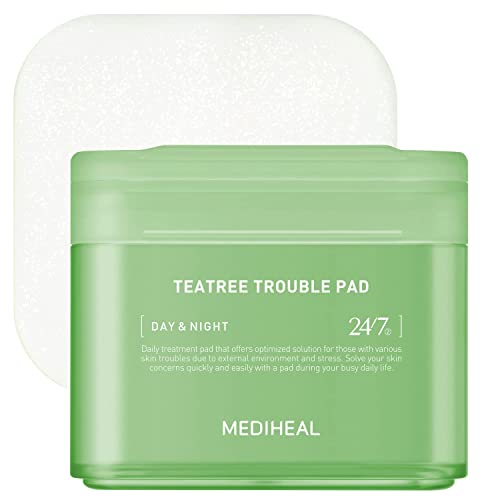 MEDIHEAL Teatree Trouble Facial Toner Pads with Tea Tree Lactobacillus Soothing Cotton Pads for Sensitive Acne Prone Skin Vegan Face Gauze 100 Pads 0 belly baby and beyond