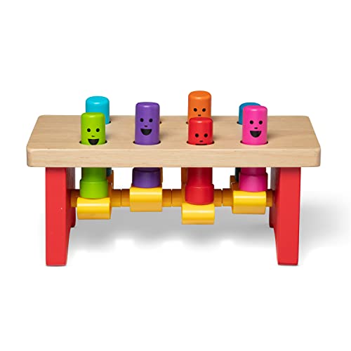 Melissa Doug Deluxe Pounding Bench Wooden Toy With Mallet 0 belly baby and beyond