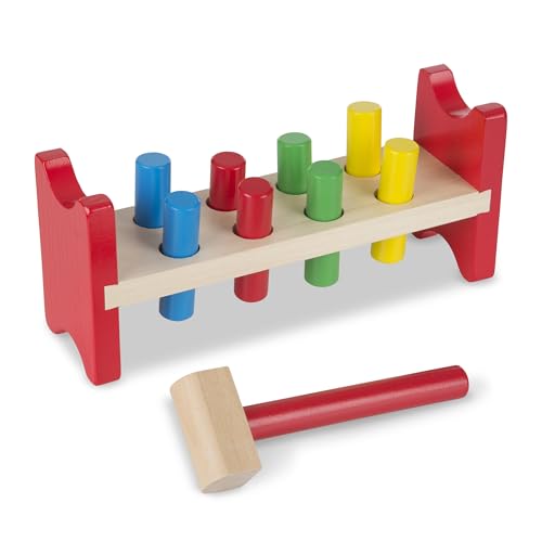 Melissa Doug Deluxe Wooden Pound A Peg Toy With Hammer FSC Certified 0 belly baby and beyond