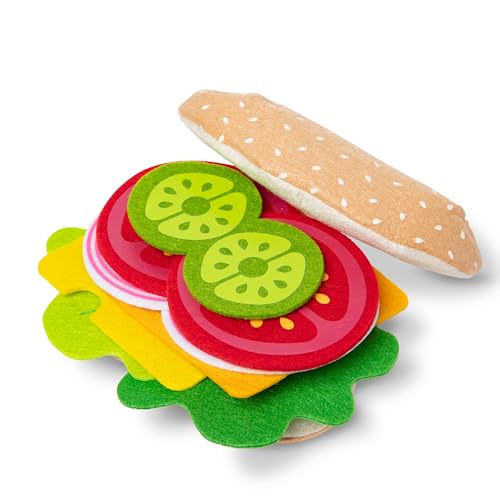 Melissa Doug Felt Food Sandwich Play Food Set 33 pcs Felt Sandwich Play Set For Kids Kitchen Pretend Play Sandwich Felt Sandwich Toy For Toddlers Kids Ages 2Orange 0 belly baby and beyond