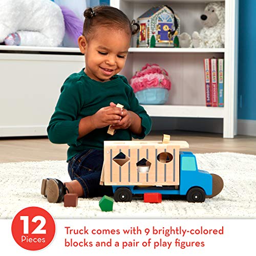 Melissa Doug Geometric Stacker and Shape Sorting Wooden Dump Truck Toy Bundle 0 3 belly baby and beyond