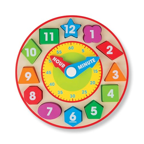 Melissa Doug Shape Sorting Clock Wooden Educational Toy 0 belly baby and beyond