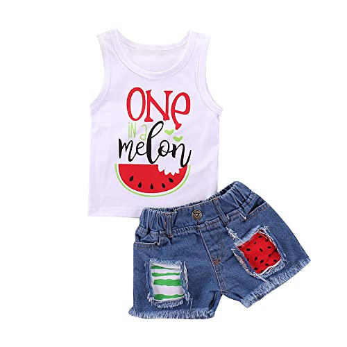 Mikrdoo Baby Girl Clothes Toddler Girl Summer Outfits Shirts Tops Ripped Denim Shorts Set Little Girl Clothes 0 belly baby and beyond