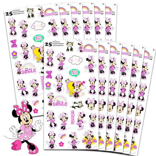 Minnie Mouse Party Favors for Boys Girls Bundle 12 Pack Minnie Sticker Sheets for Kids Birthday Party Goodie Bags Minnie Party Supplies 0 belly baby and beyond