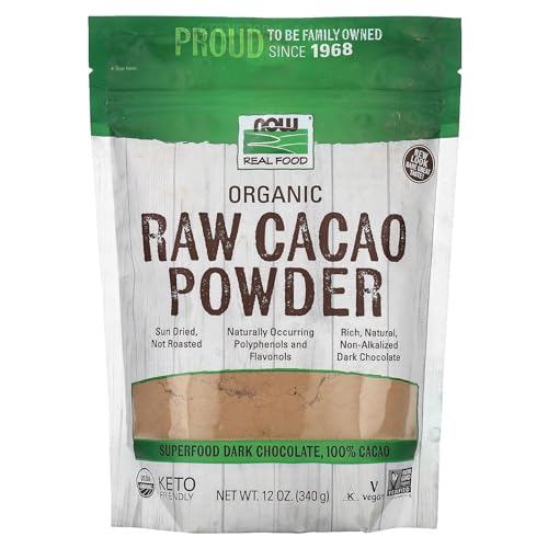 NOW Foods Organic Raw Cacao Powder with Polyphenols and Flavonols Sun Dried Intensely Rich Flavor 12 Ounce Packaging May Vary 0 belly baby and beyond