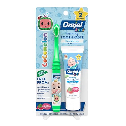 Orajel Kids CoComelon Fluoride Free Training Toothpaste with Brush Set of 2 Piece 0 belly baby and beyond