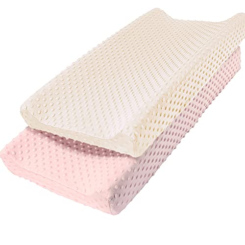 Owlowla Changing Pad CoverSoft Minky Dots Changing Table Sheets for Baby Boy and Girl 2Pack PinkCream 0 belly baby and beyond