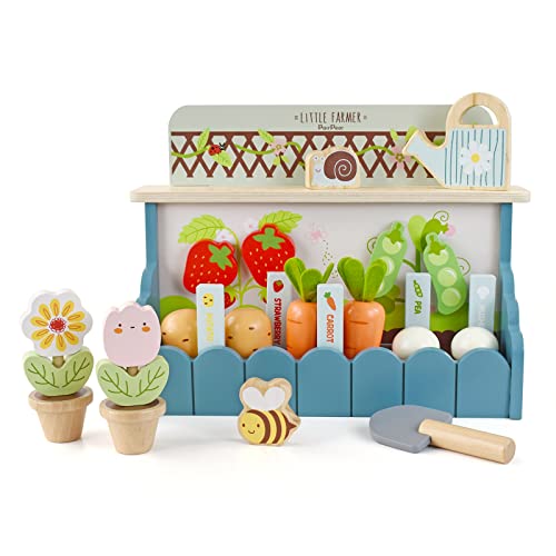 PairPear Flower Garden Toy PlaysetToddlers Wooden Toys Play Food Set for Girls Boys 3 Years and Up 0 belly baby and beyond