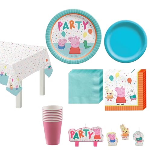 Party City Peppa Pig Confetti 90 Piece Kids Birthday Party Supplies for 8 Guests Includes Plates Napkins Cups and Table Cover 0 belly baby and beyond