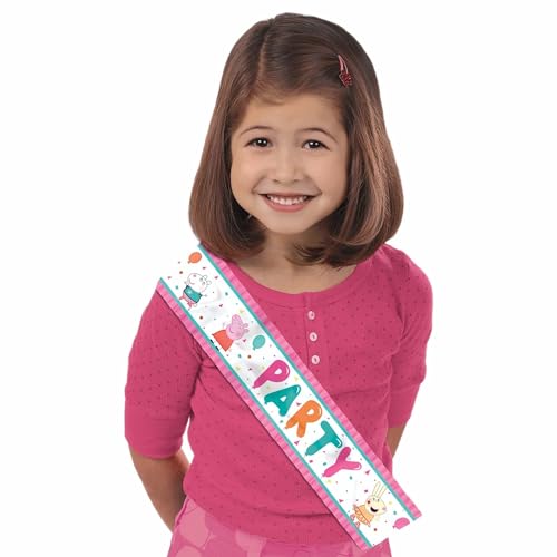 Peppa Pig Confetti Party Multicolor Fabric Sash 22 1 Count Perfect For Kids Birthdays Themed Celebrations 0 belly baby and beyond