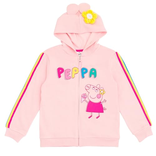 Peppa Pig Girls Fleece Zip Up Hoodie Toddler to Little Kid 0 belly baby and beyond