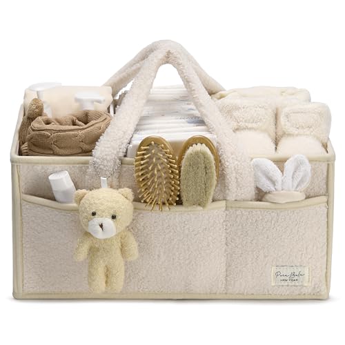 PeraBella Baby Diaper Caddy Organizer for Changing Table Baby Storage Basket for Diapers and Baby Wipes Gift for Baby Shower Car Caddy Organizer Nursery Diaper Organizer Portable Diaper Storage 0 belly baby and beyond