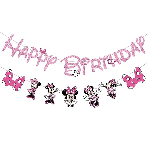 Pink Mouse Birthday Banner for Girls Mouse Birthday Party Decorations Pink Mouse Themed Birthday Banner for Girl 1st 2nd 3rd Birthday Party Baby Shower Decorations 0 belly baby and beyond