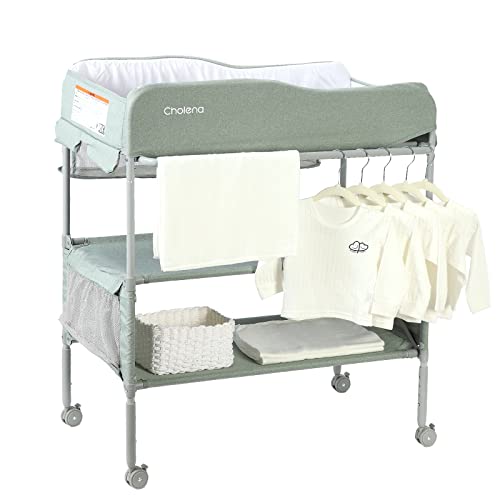 Portable Baby Changing TableFoldable Diaper Changing Station Baby Changing TablesWaterproof Diaper Changing Table with Drawers Adjustable Height Changing Station for Infant with Large StorageGreen 0 belly baby and beyond