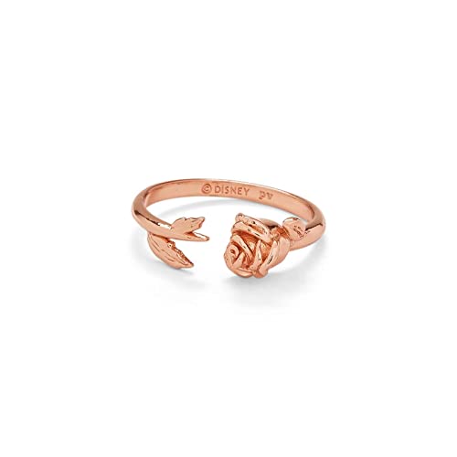 Pura Vida Rose Gold Plated Disney Belle Rose Open Ring Rosebud Charm Brass Base Size 5 9 0 belly baby and beyond