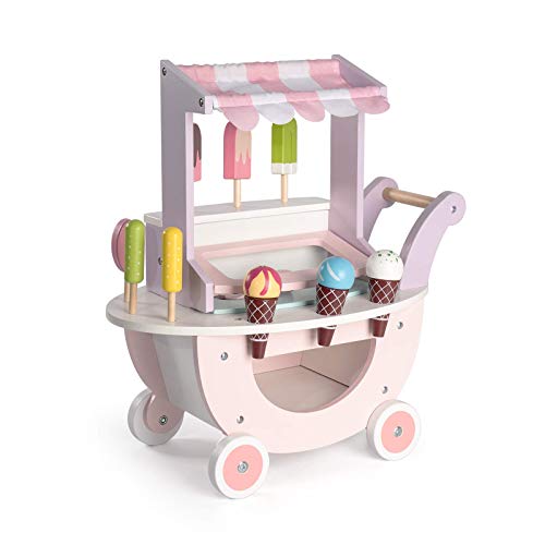 ROBUD Wooden Ice Cream Cart Toys for Kids Toddlers Pretend Play Food Truck Gift for Girls and Boys 3 Years Up 0 belly baby and beyond