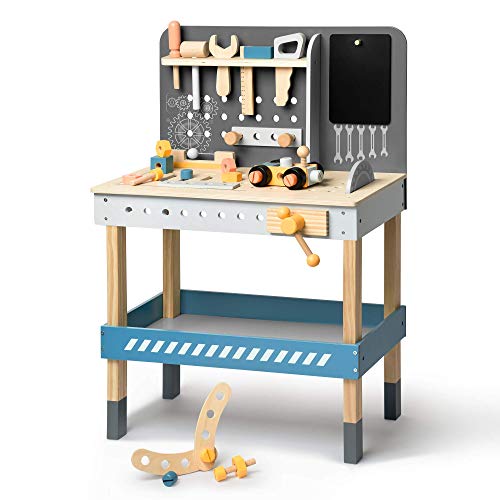 ROBUD Wooden Tool Workbench for Kids Toddlers Toy Tools Set Gift for 3 4 5 6 7 Years Old and Up 0 belly baby and beyond