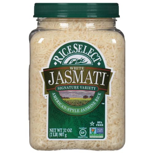 RiceSelect Jasmati Rice Long Grain Jasmine Rice Premium Gluten Free Rice Non GMO 32 Ounce Jar 0 belly baby and beyond